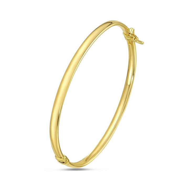 14K Stackable Curved Bangle, front view