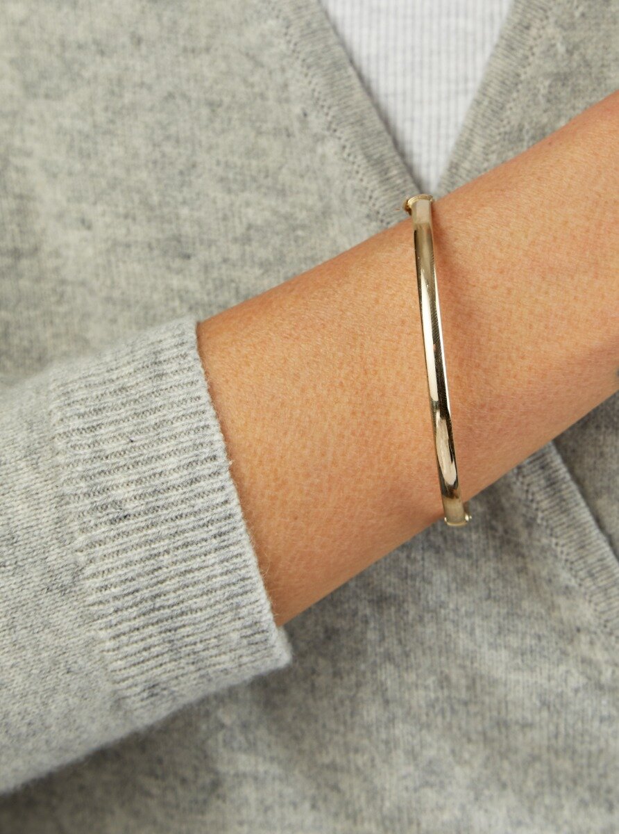 14K Stackable Curved Bangle, view 2