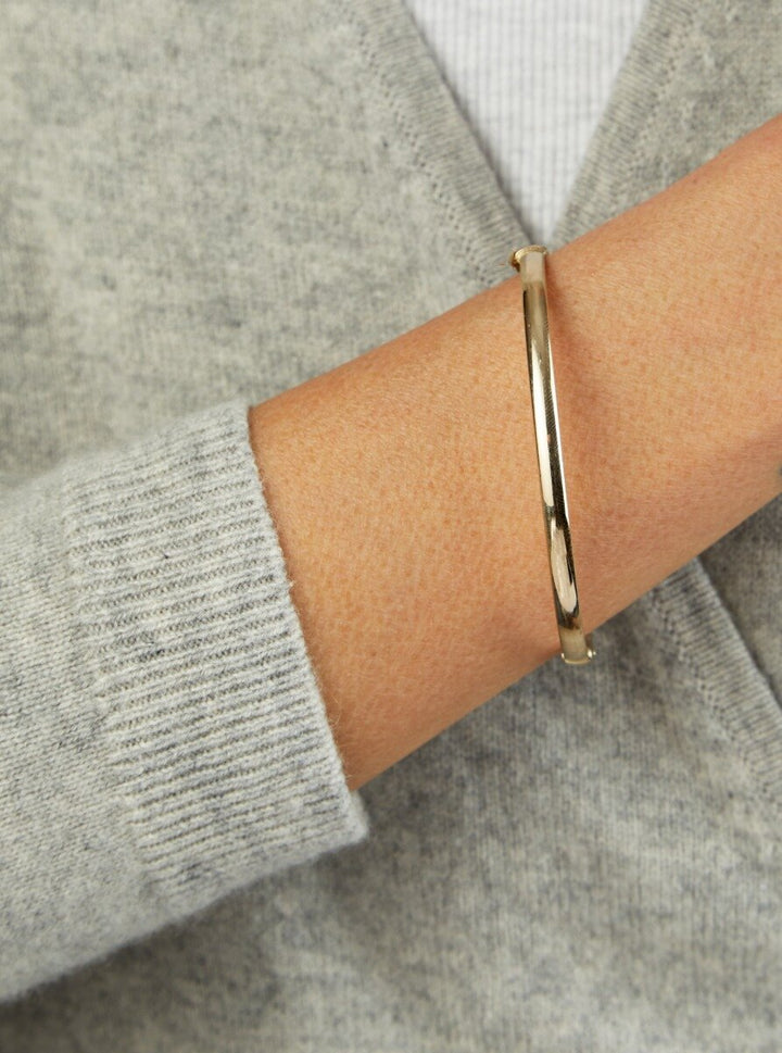 14K Stackable Curved Bangle, view 2
