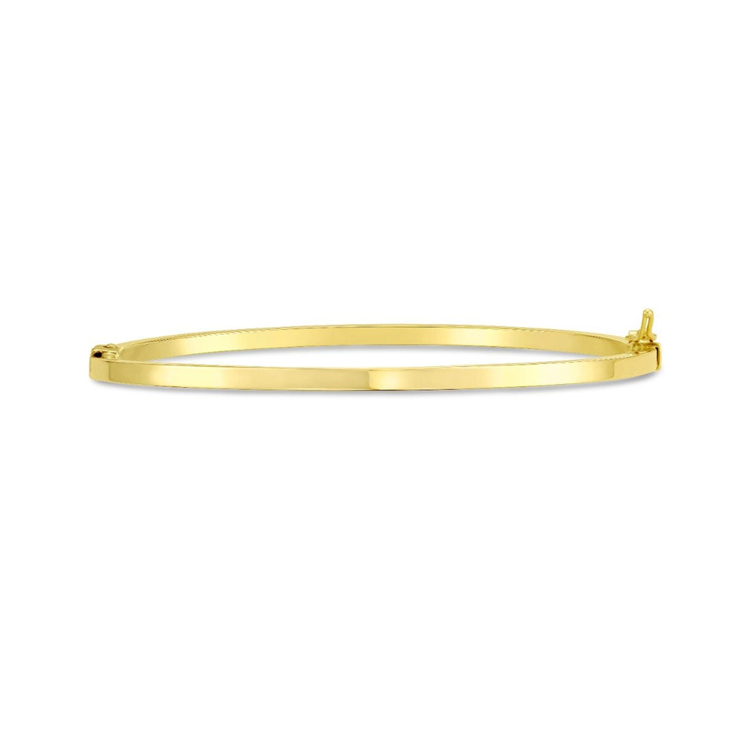 14K Stackable Flat Bangle, view 3