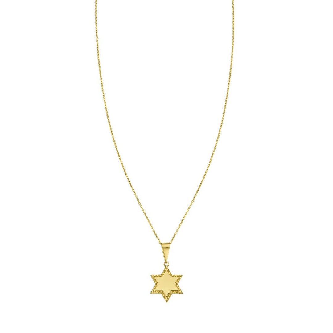 14K Star of David Prosecco Pendant, front view