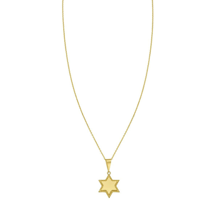 14K Star of David Prosecco Pendant, front view