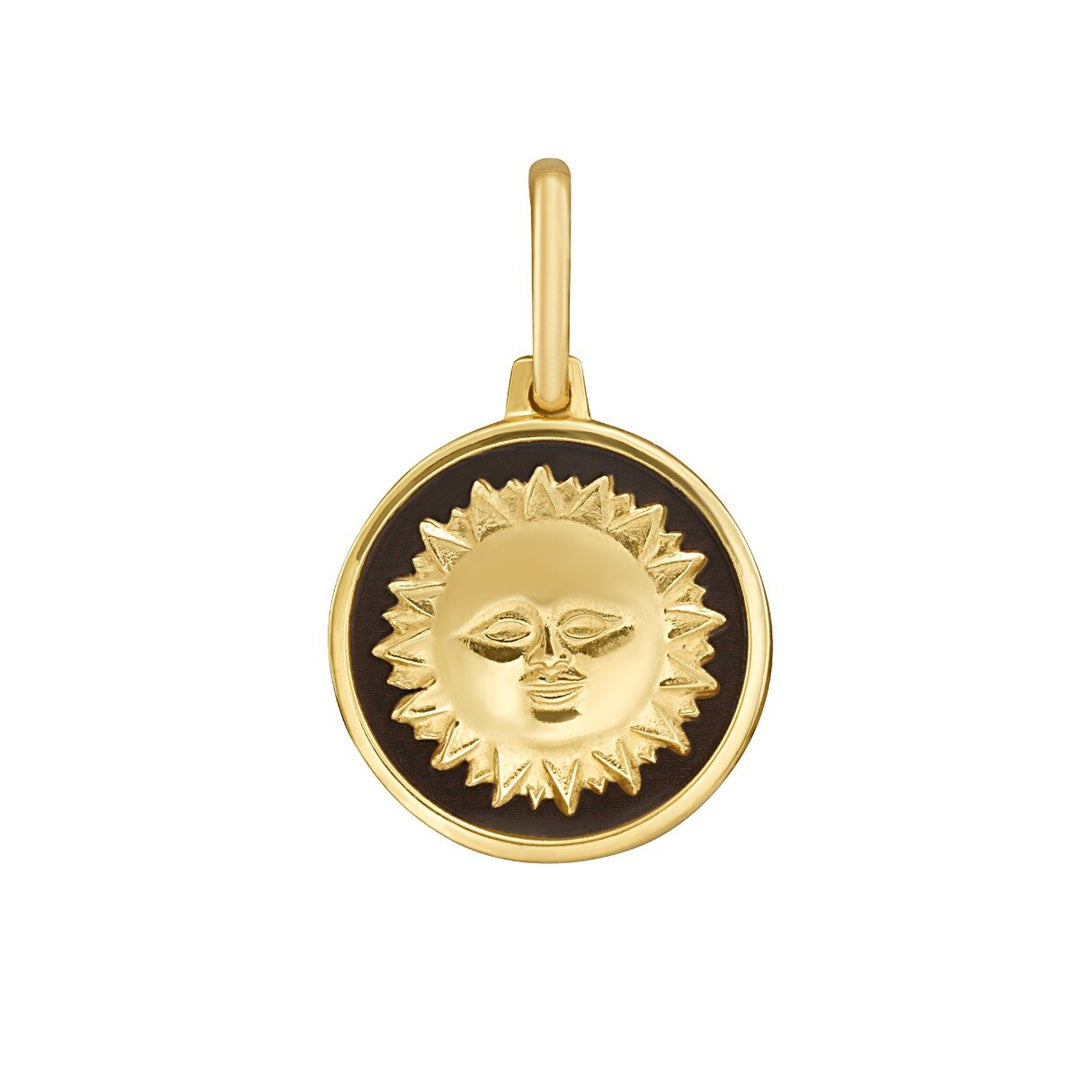 14K Sun &amp; Moon Medallion Charm, view 2