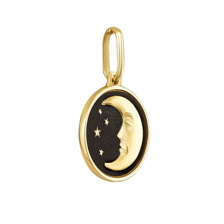 14K Sun &amp; Moon Medallion Charm, view 3