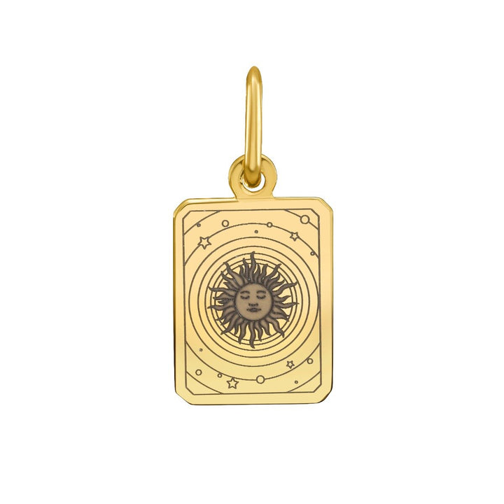 14K Sun Tarot Charm, front view