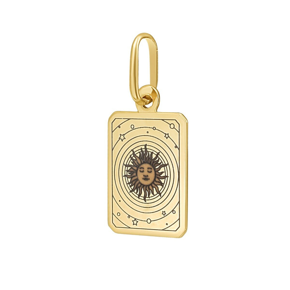 14K Sun Tarot Charm, view 2