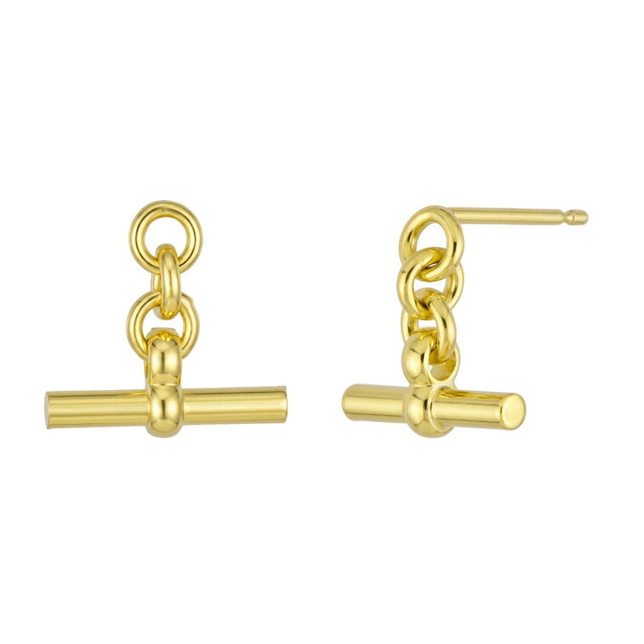 14K T-Bar Dangle Earrings, view 3