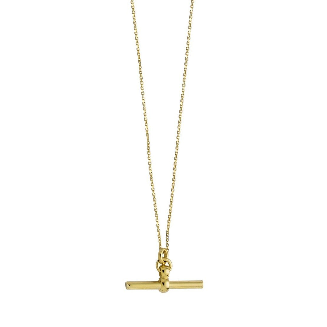 14K T-Bar Necklace, front view