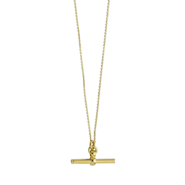 14K T-Bar Necklace, front view