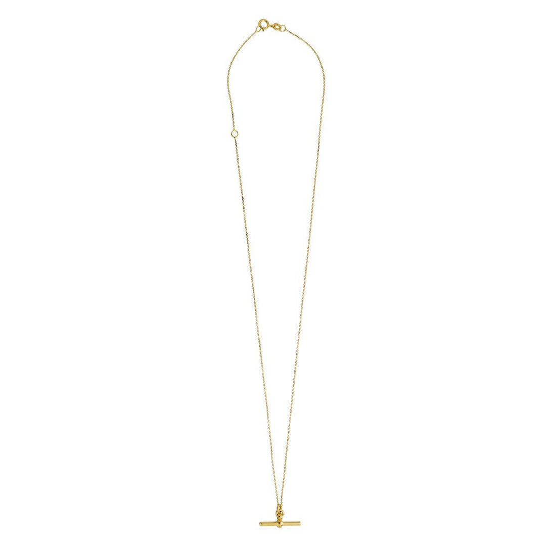14K T-Bar Necklace, view 3
