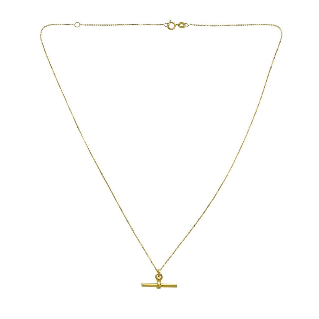 14K T-Bar Necklace, view 4