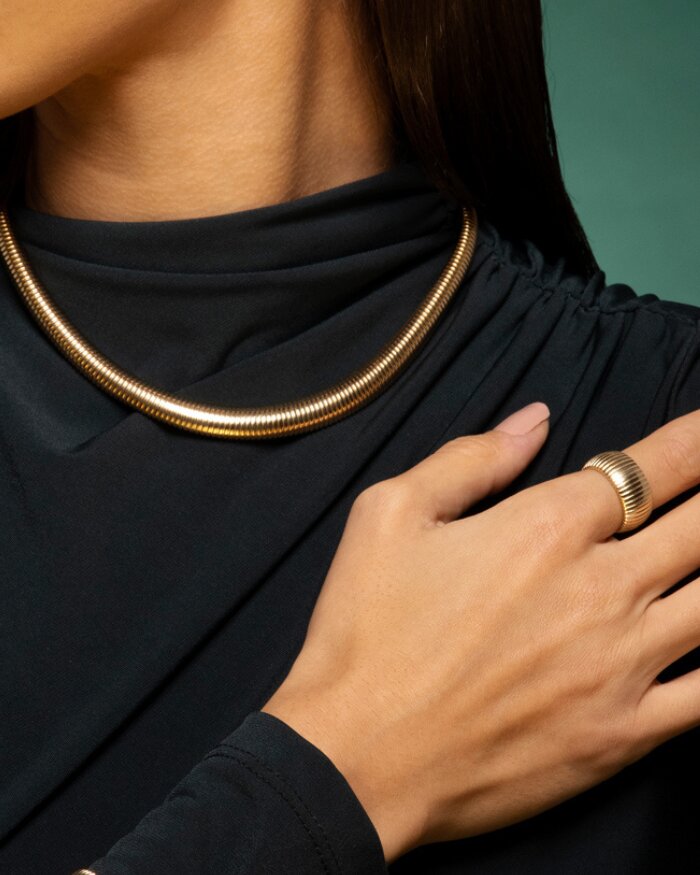 14K Thick Tubogas Ring, view 2