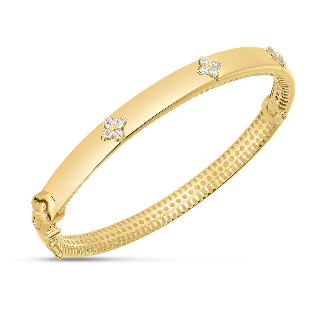 14K Trilogy Diamond Bangle, view 3