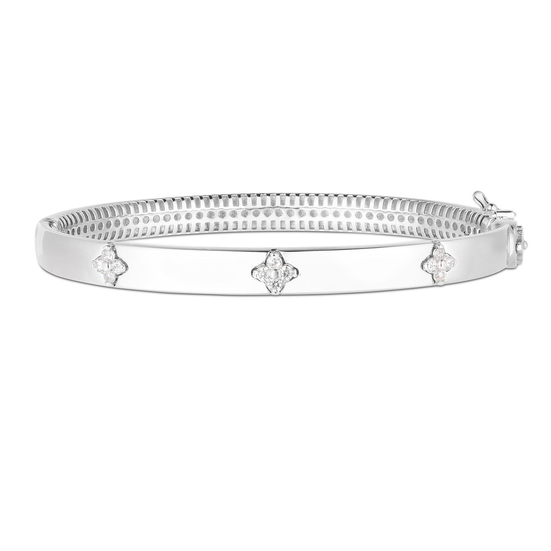 14K Trilogy Diamond Bangle, front view