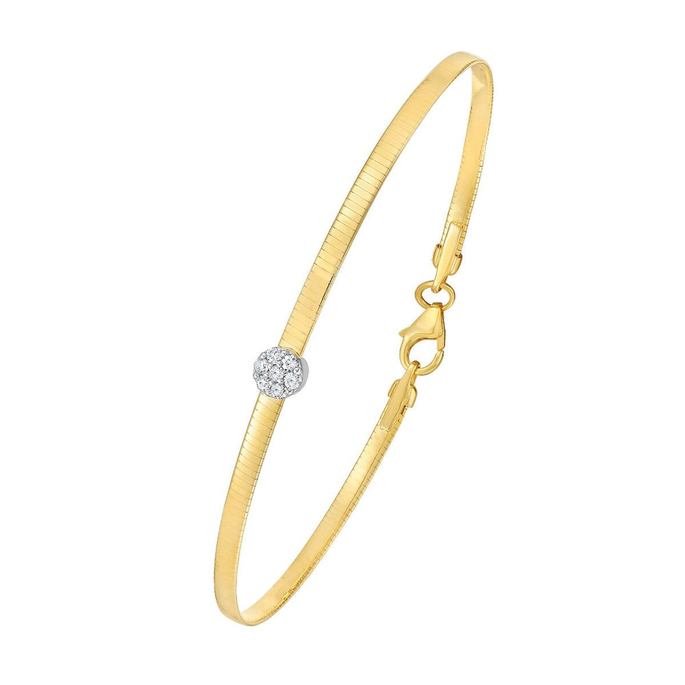14K TT Diamond Omega Bracelet, view 2