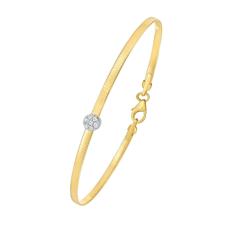 14K TT Diamond Omega Bracelet, view 2