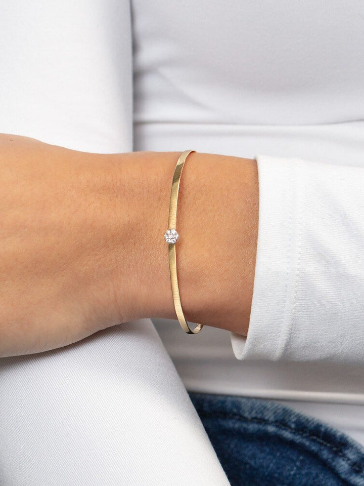 14K TT Diamond Omega Bracelet, view 3