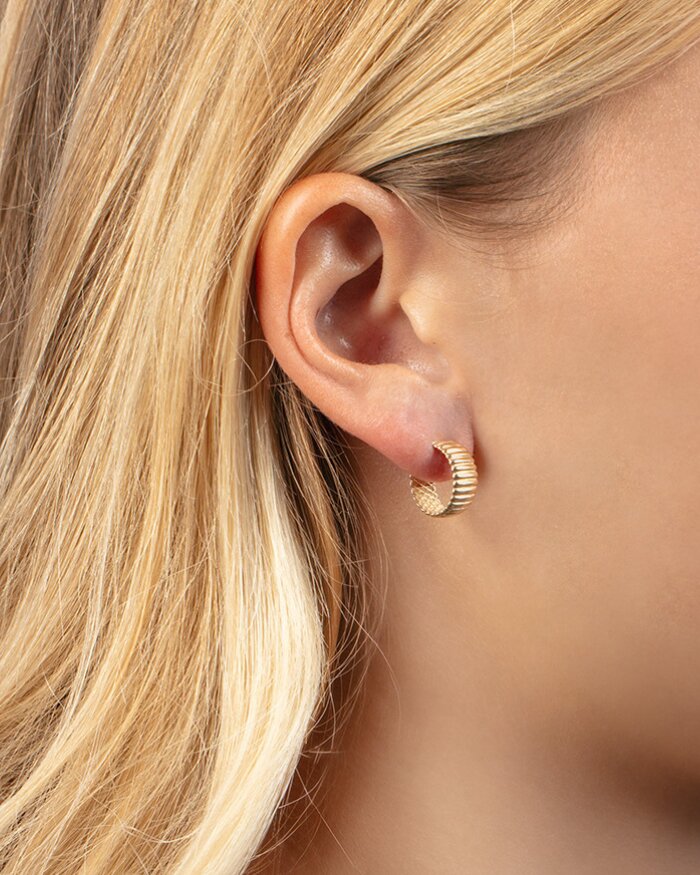 14K Tubogas C-Hoops, view 2
