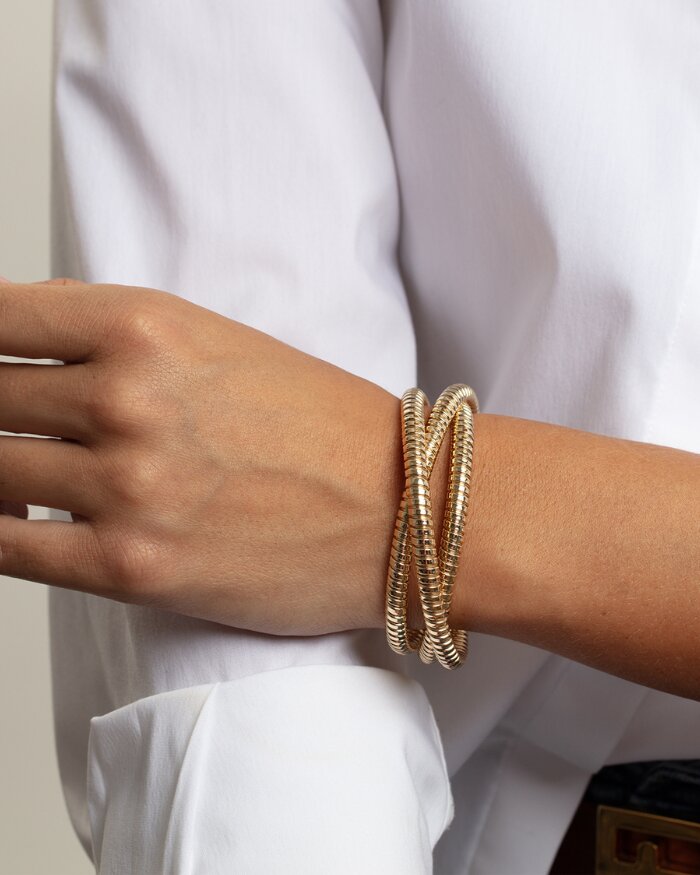 14K Tubogas Wrapped Bangle, view 2