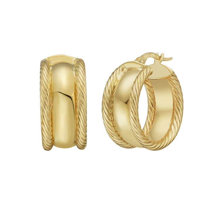 14K Twisted Barrel Hoops, front view