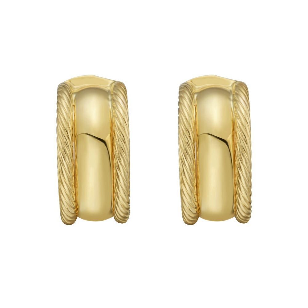 14K Twisted Barrel Hoops, view 2