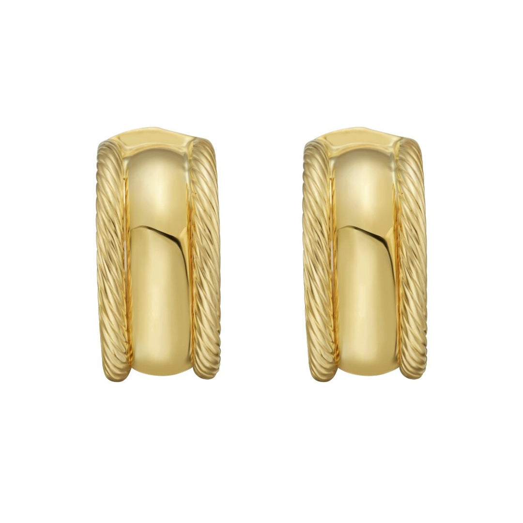 14K Twisted Barrel Hoops, view 2