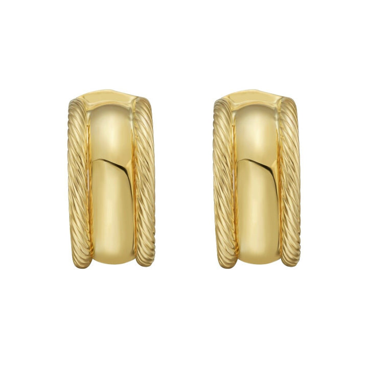 14K Twisted Barrel Hoops, view 2