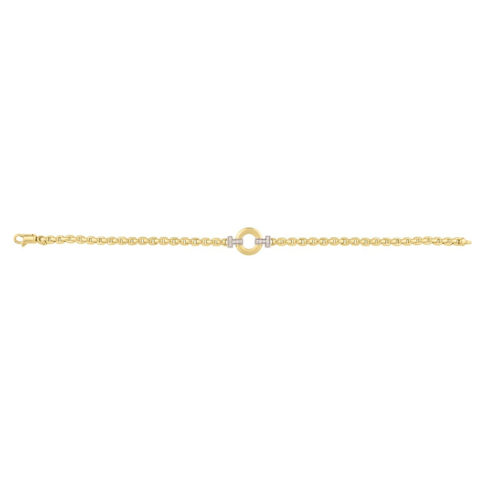 14K Two-Tone Gold & Diamond Venetian Cable Link Bracelet, view 2