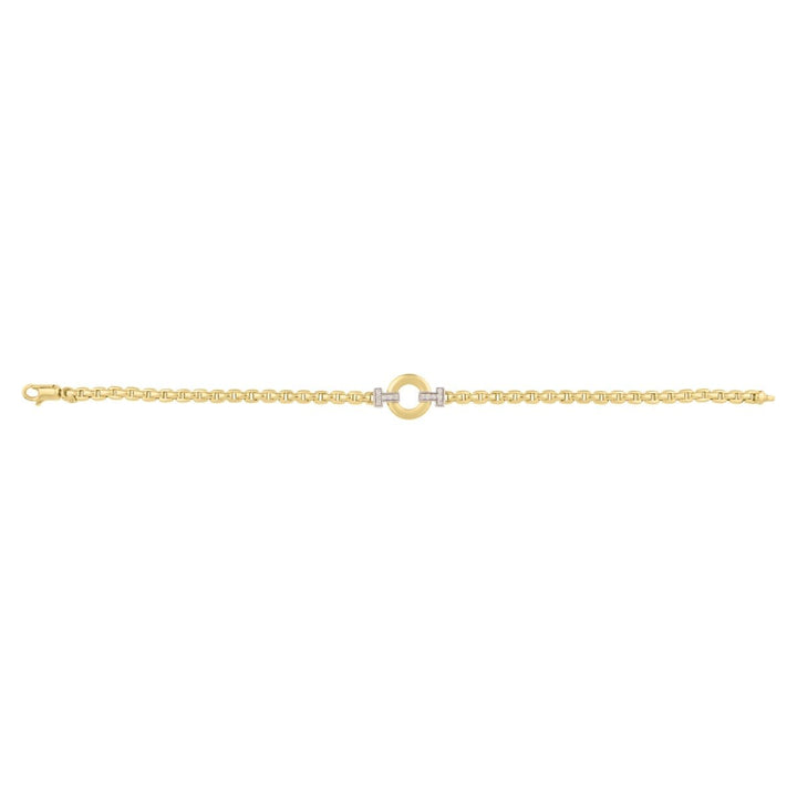 14K Two-Tone Gold &amp; Diamond Venetian Cable Link Bracelet, view 2