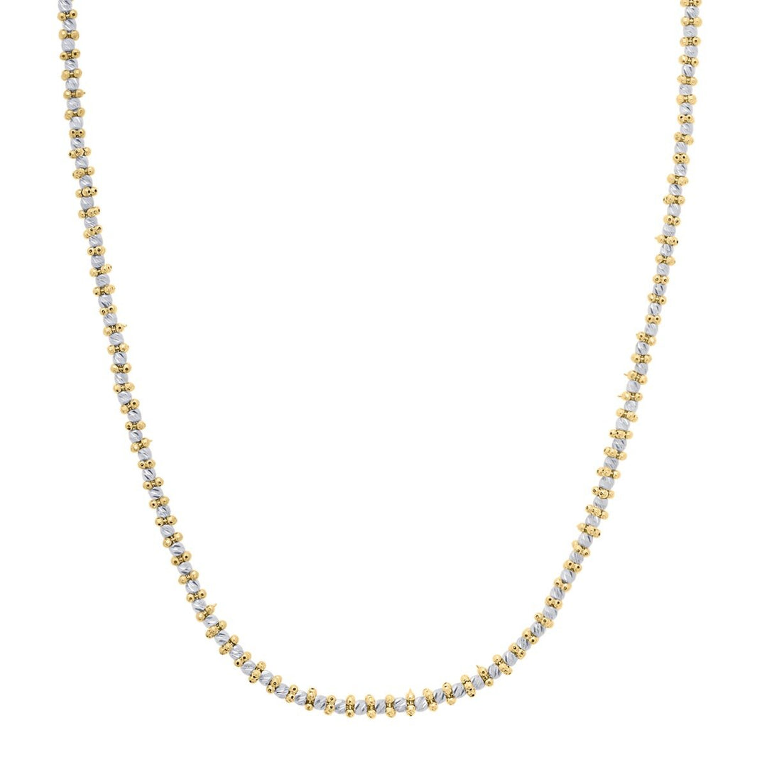 14K Two-Tone Gold Pallina Bead TT Chain, front view