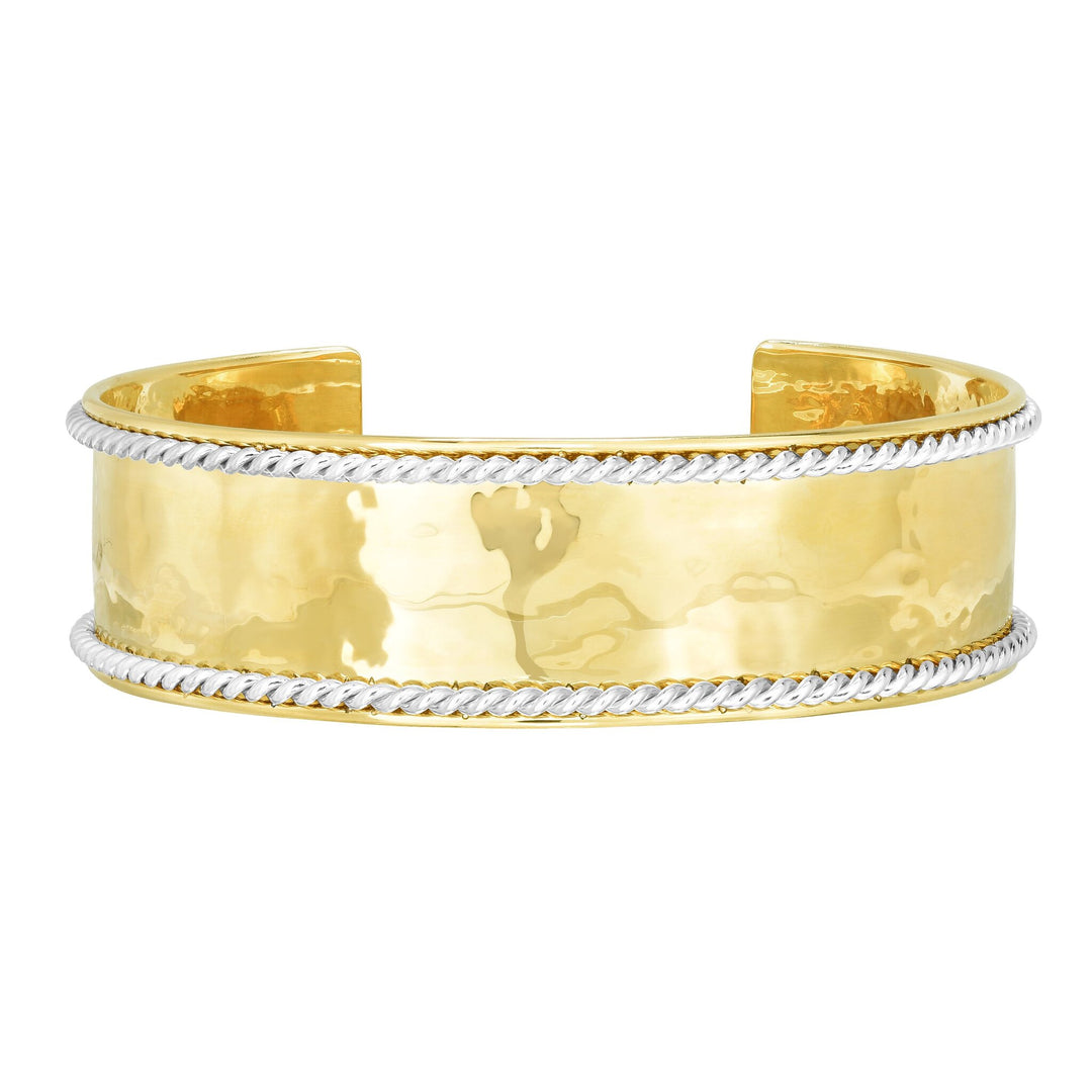 14K Two-Tone Gold Two-Tone Lucia Cuff Bangle, front view