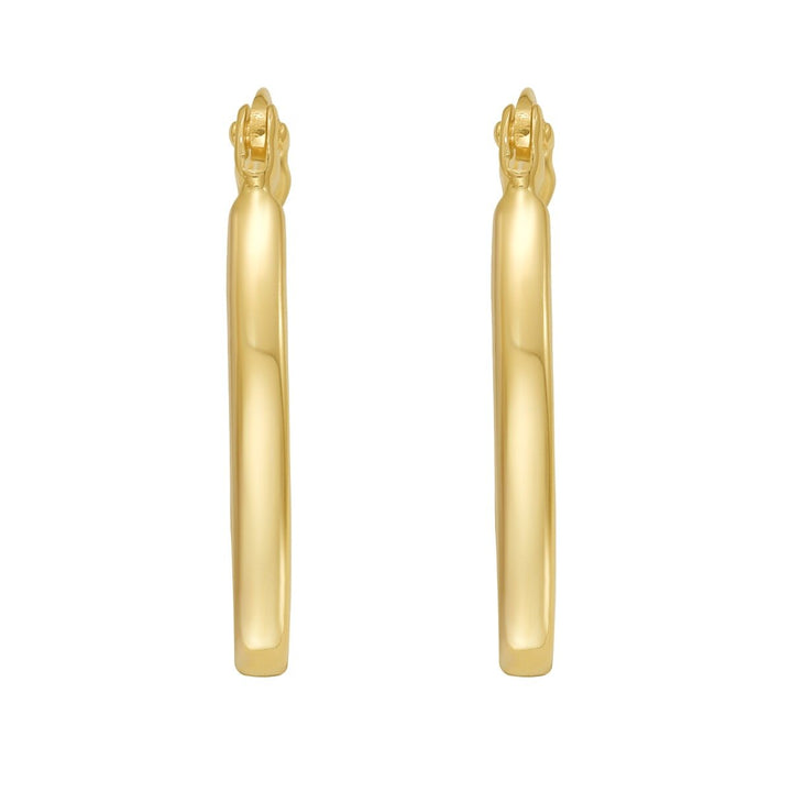 14K Two Tone Pave Hoop Earrings, view 3