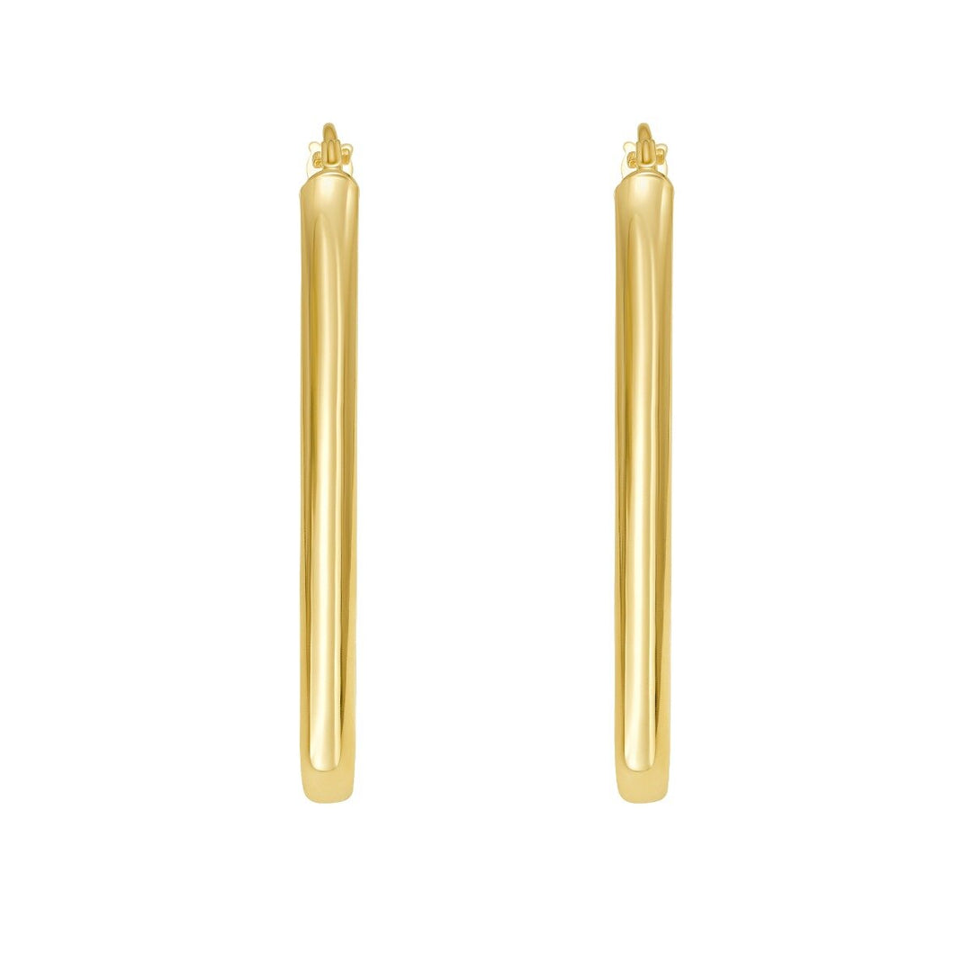 14K V Hoop Earrings, view 3