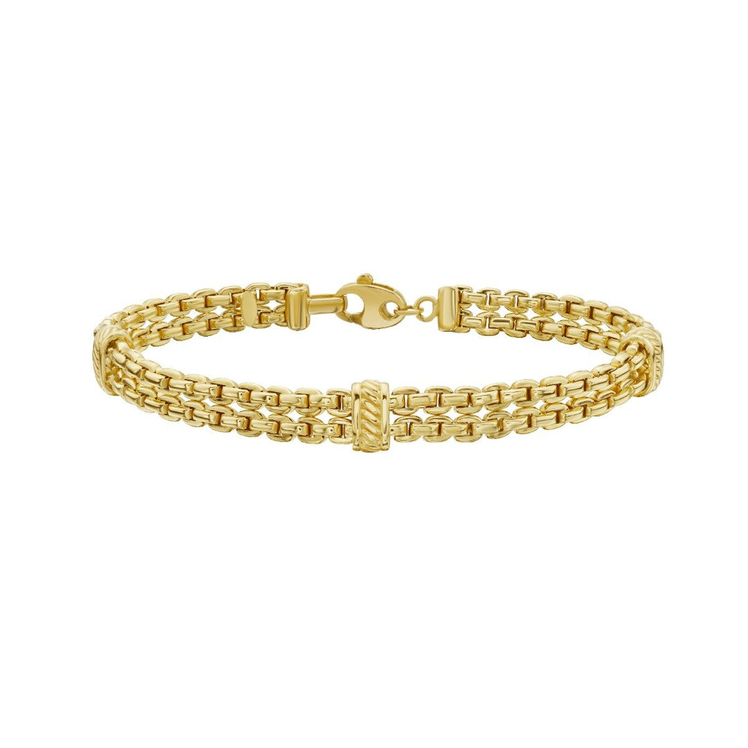 14K Venetian Box Double Row Bracelet, front view