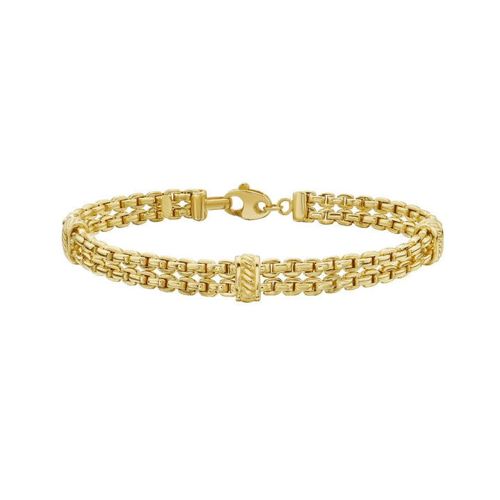 14K Venetian Box Double Row Bracelet, front view