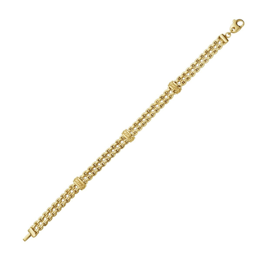 14K Venetian Box Double Row Bracelet, view 2