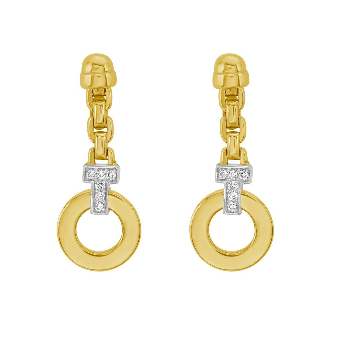 14K Venetian Diamond Drop Earrings, view 2