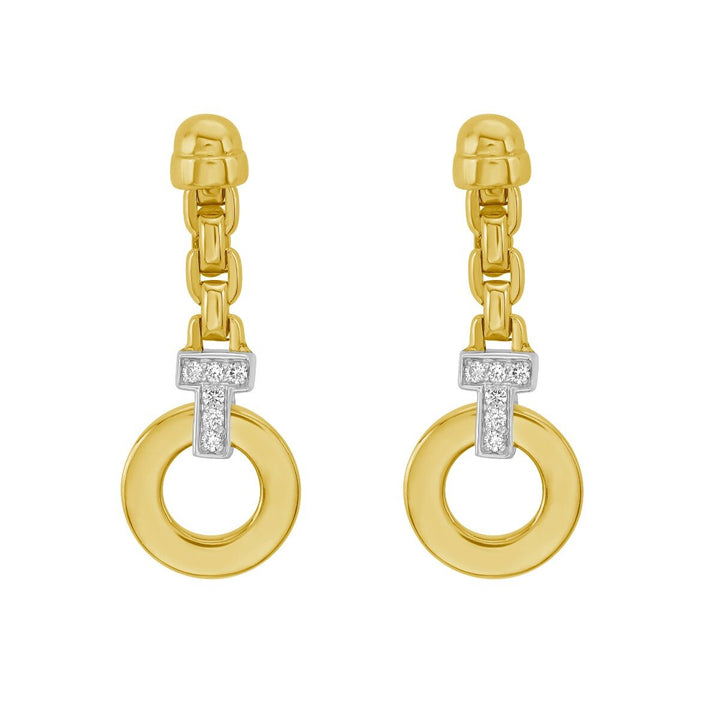 14K Venetian Diamond Drop Earrings, view 2