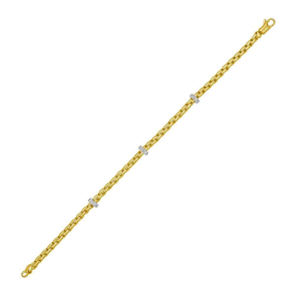14K Venetian Diamond Rondel Bracelet, view 2