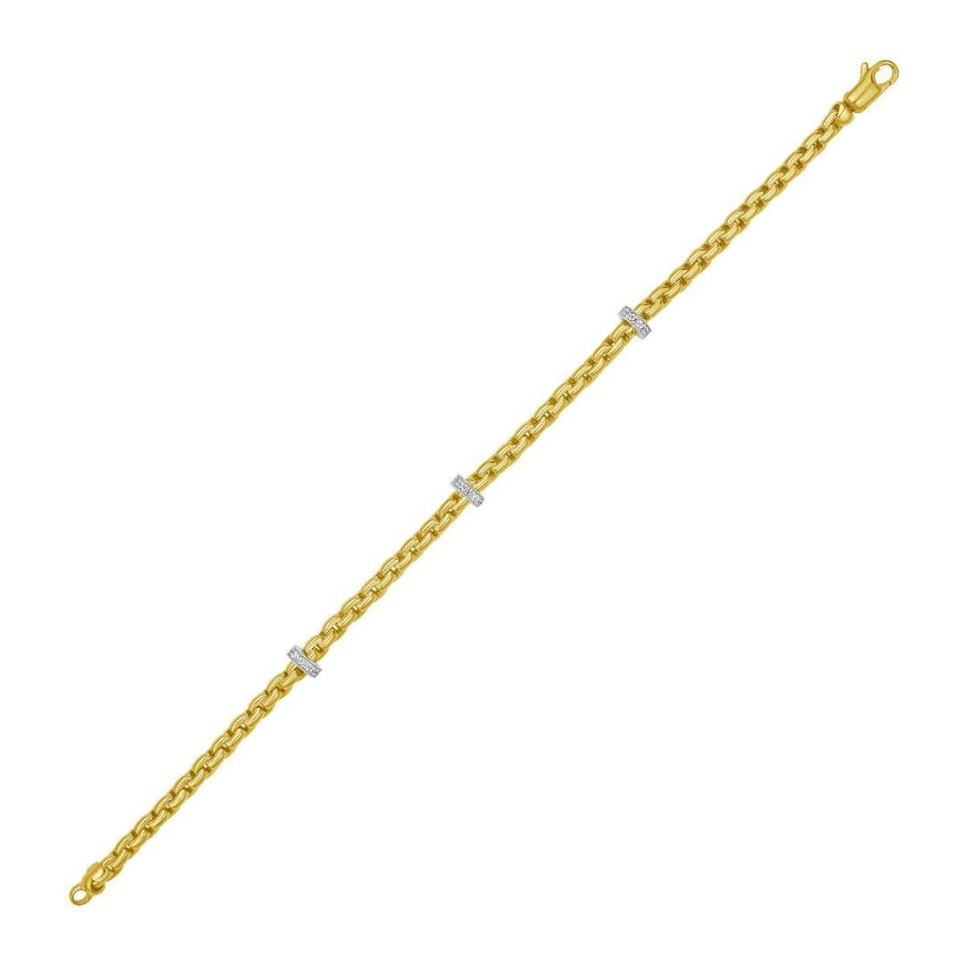 14K Venetian Diamond Rondel Bracelet, view 2