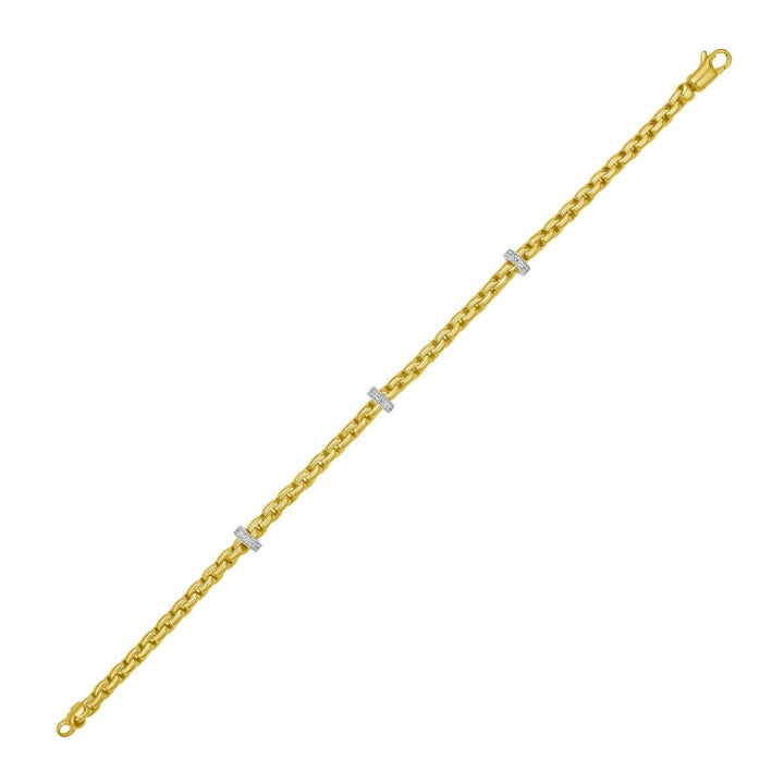 14K Venetian Diamond Rondel Bracelet, view 2