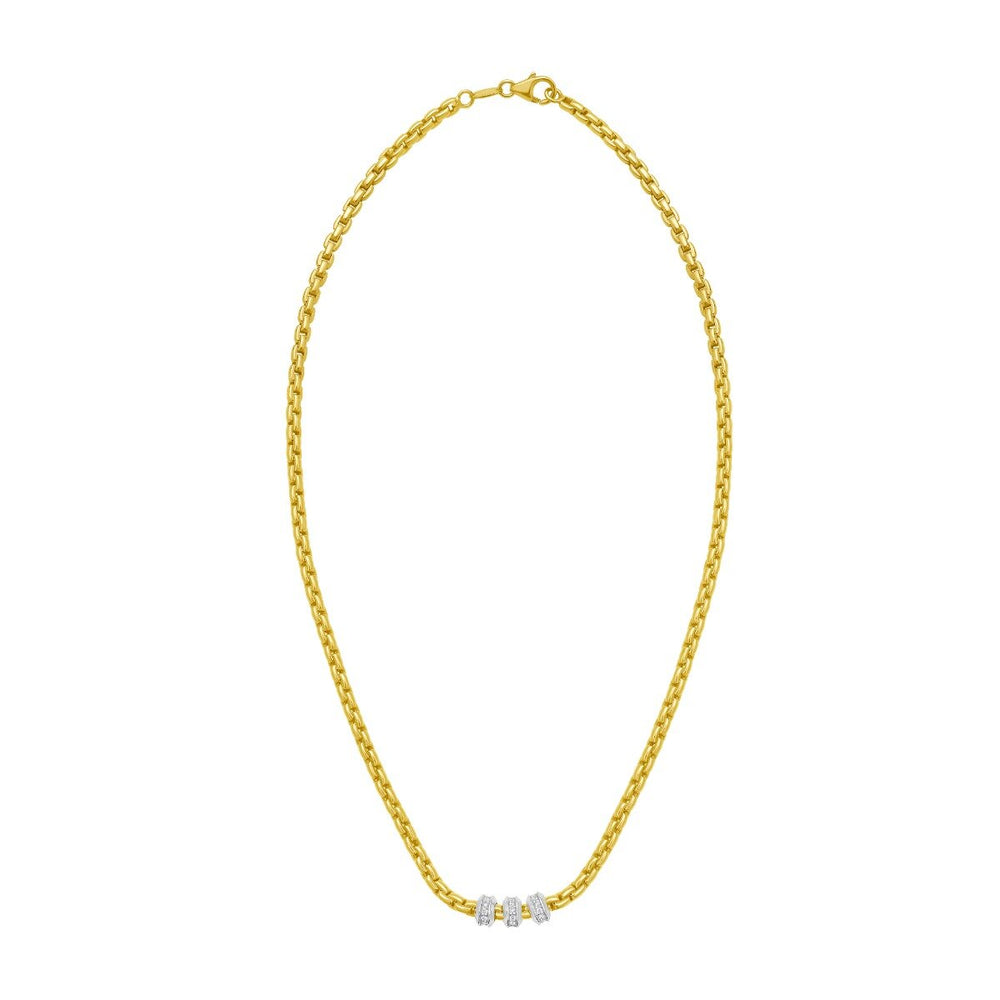 14K Venetian Diamond Rondel Necklace, view 2