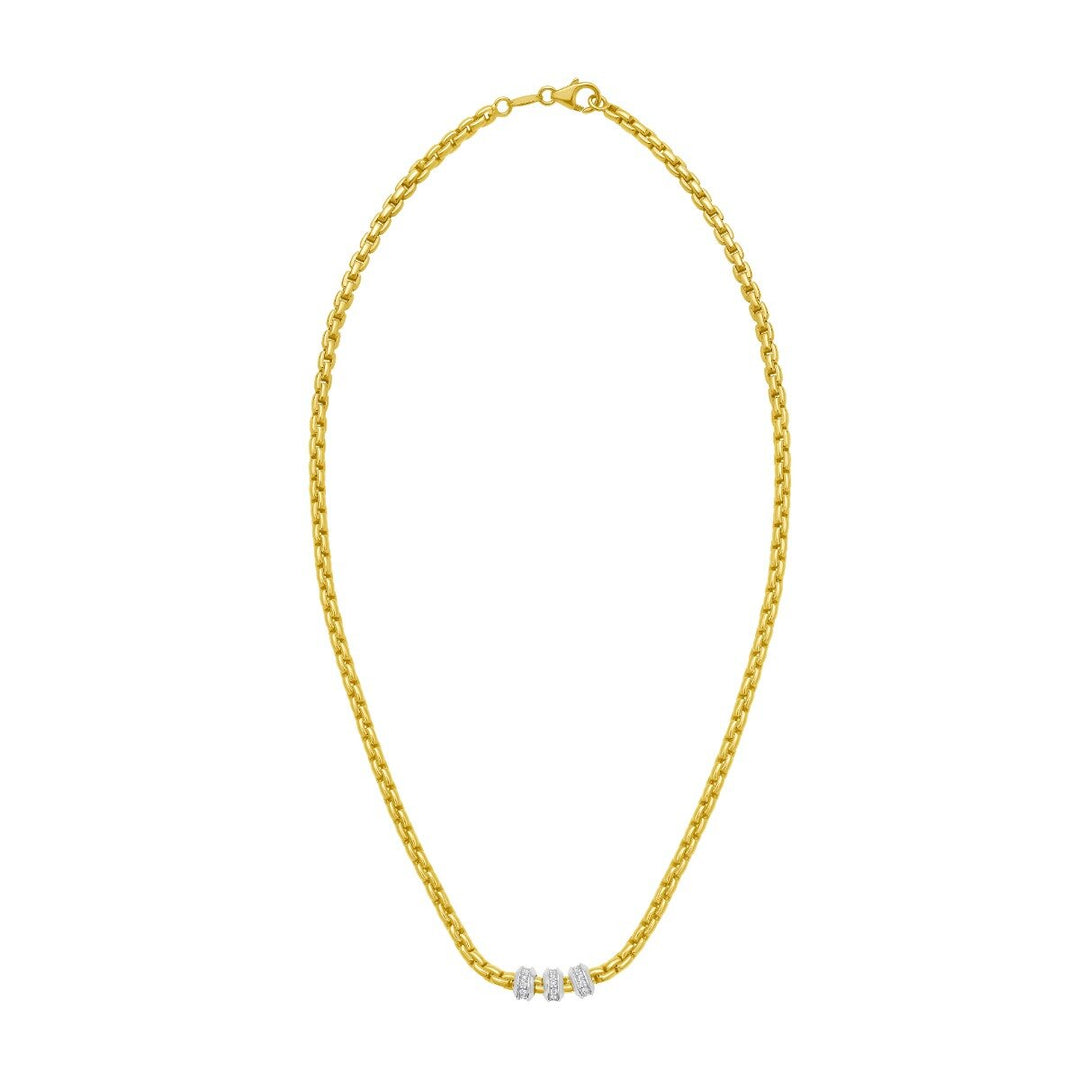 14K Venetian Diamond Rondel Necklace, view 2