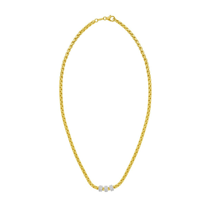 14K Venetian Diamond Rondel Necklace, view 2