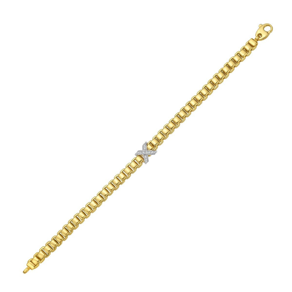 14K Venetian Diamond X Bracelet, view 2