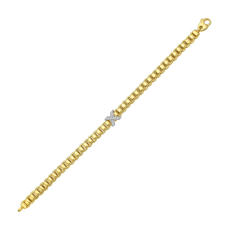 14K Venetian Diamond X Bracelet, view 2