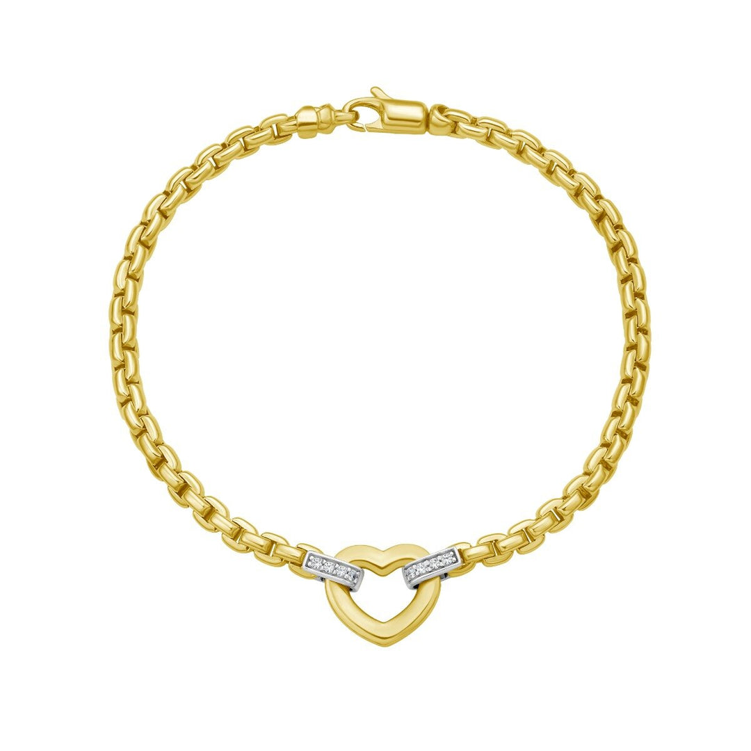 14K Venetian Heart Bracelet, front view