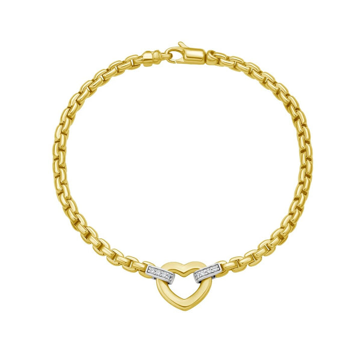 14K Venetian Heart Bracelet, front view