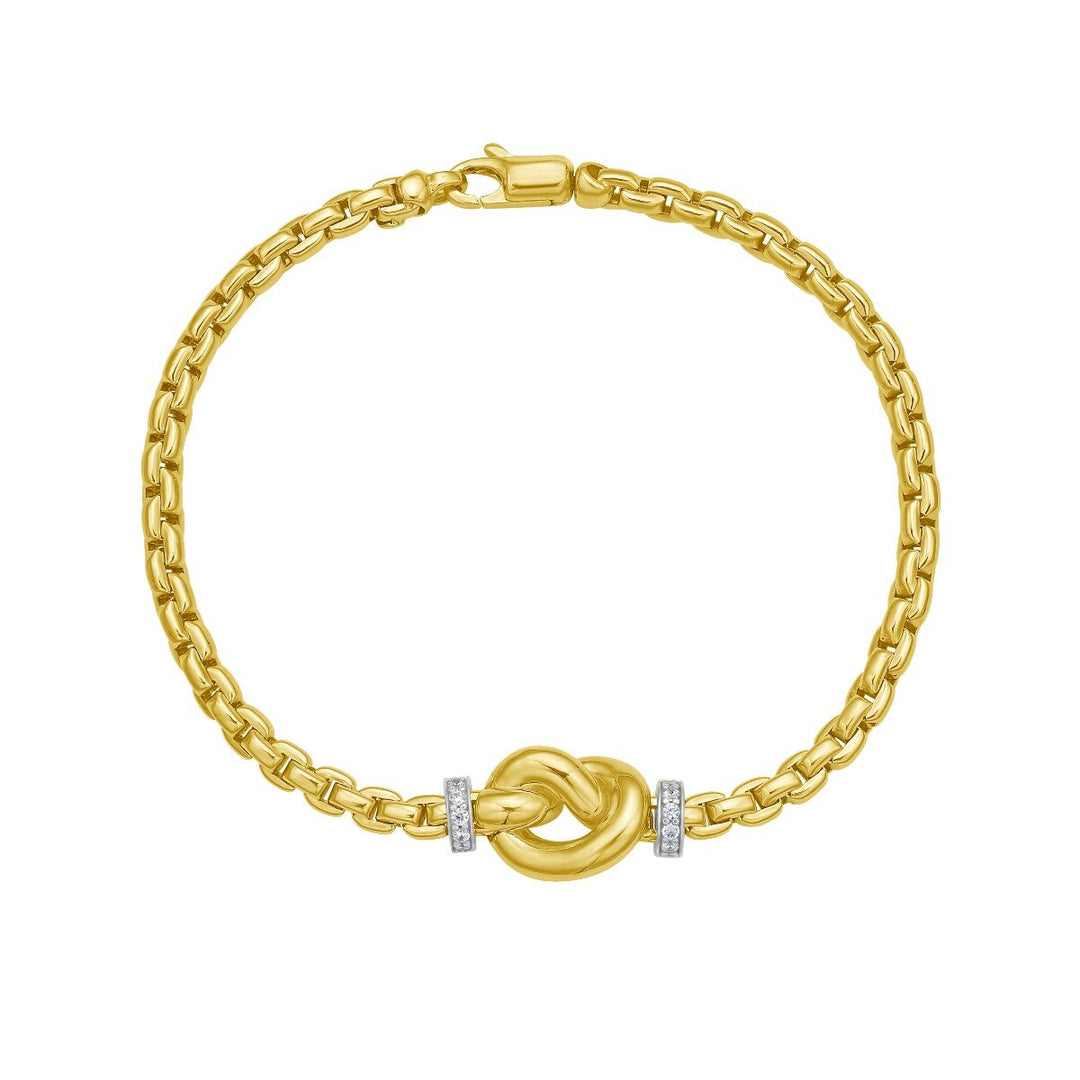 14K Venetian Heart Diamond Bracelet, front view