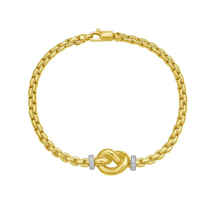 14K Venetian Heart Diamond Bracelet, front view